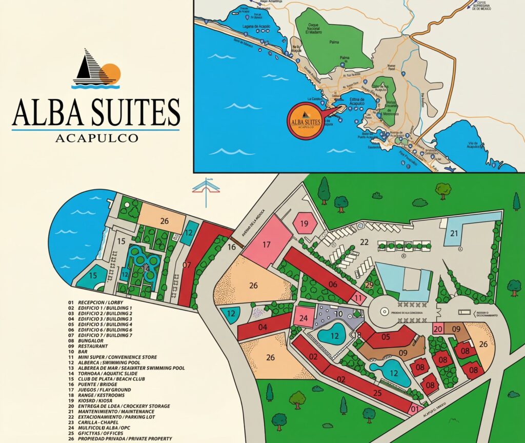 Карта отеля Unveiling Alba Suites Acapulco: Your Ultimate Insider's Resort Map Guide