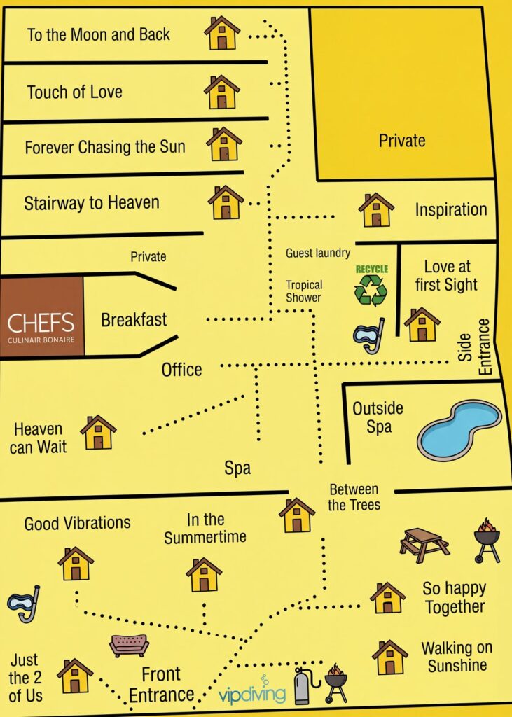 Карта отеля Bamboo Bonaire Boutique Resort Map: Your Ultimate Insider's Guide to Tropical Paradise