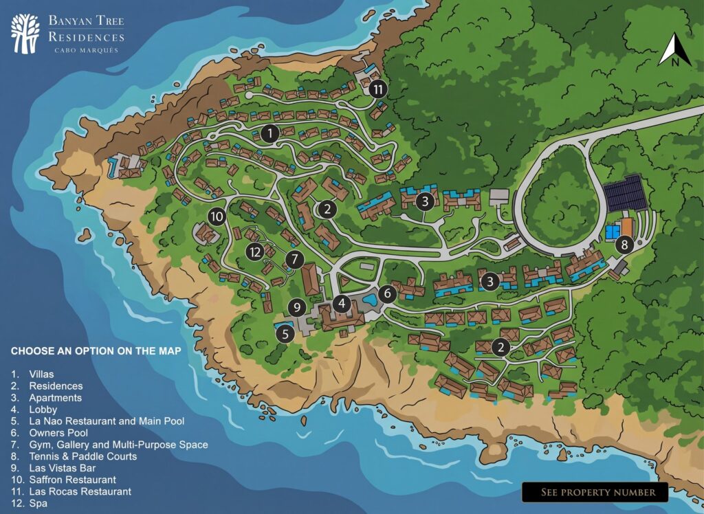 Карта отеля Unlock Banyan Tree Cabo Marqués: Your Ultimate Insider's Map & Resort Guide