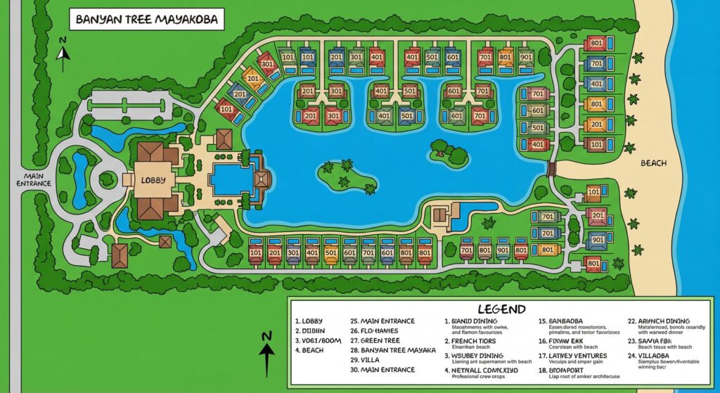 Карта отеля Banyan Tree Mayakoba: Your Ultimate Insider's Guide to Riviera Maya's Luxury Oasis