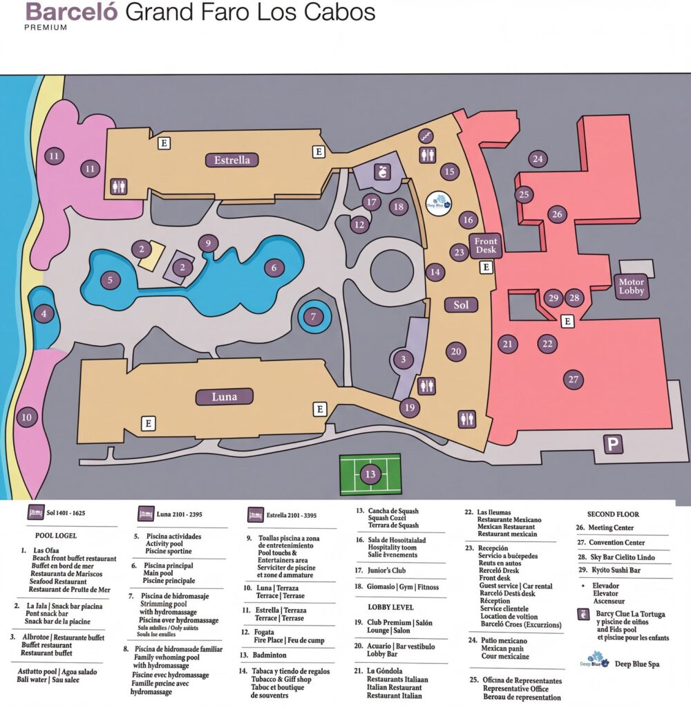 Карта отеля Barceló Gran Faro Los Cabos: Your Ultimate Insider's Guide to Navigating Paradise