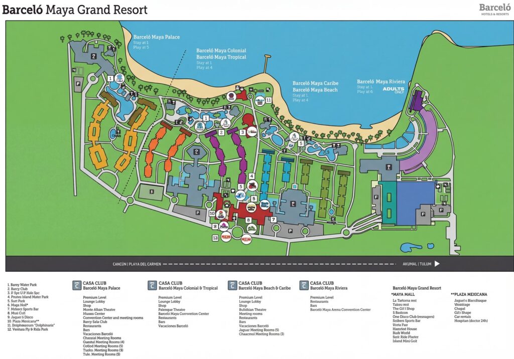 Карта отеля Barceló Maya Caribe Unveiled: Your Insider's Guide to Navigating Paradise (Property Map & Hotel Layout Secrets!)