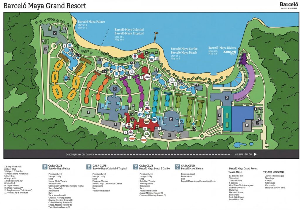 Карта отеля Barceló Maya Tropical Revealed: Your Ultimate Insider's Guide & Property Map Analysis