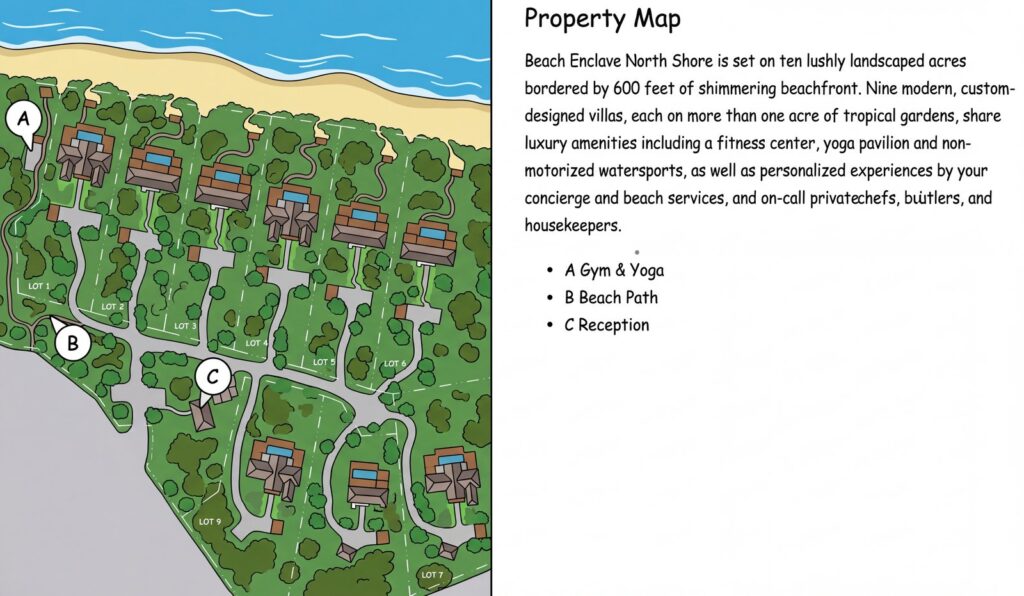 Карта отеля Beach Enclave North Shore: Your Ultimate Insider's Guide to Paradise – Villa Selection, Map Secrets & Logistics