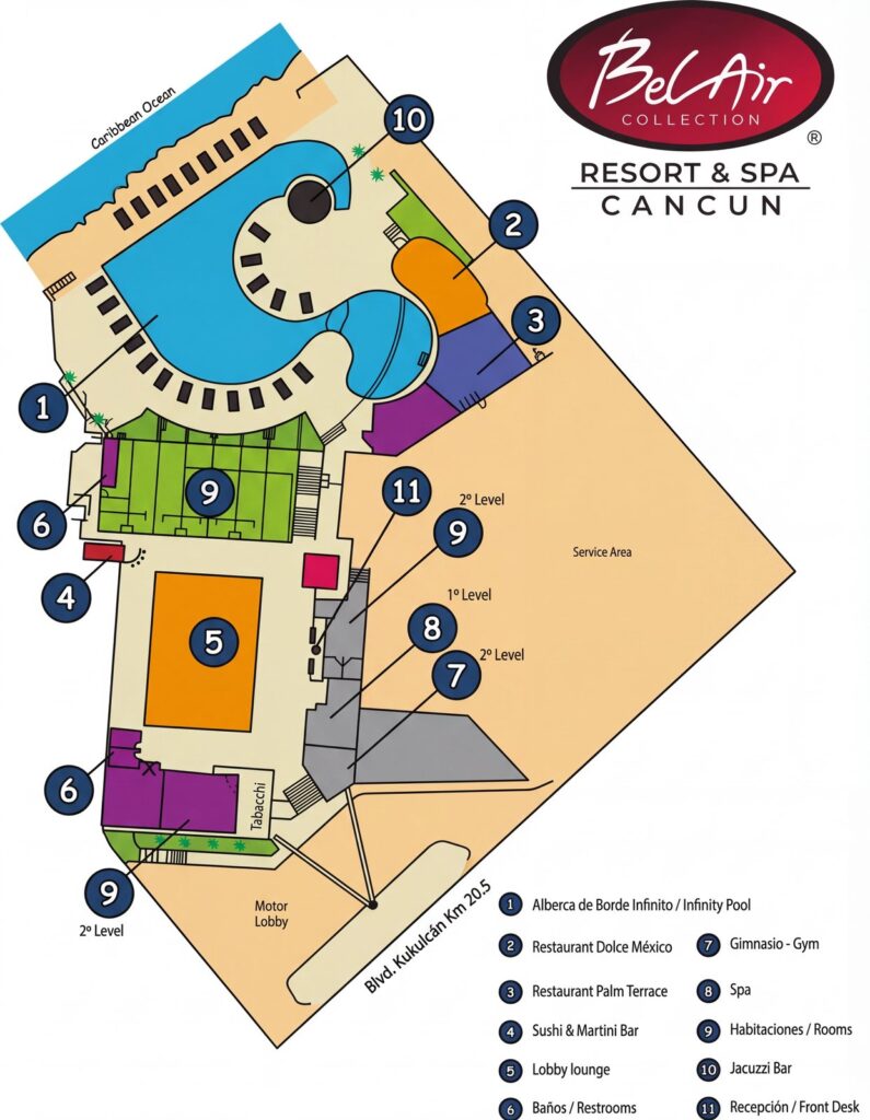 Карта отеля Bel Air Collection Hotel & Spa Cancun: Your Insider's Guide to the Perfect Tropical Getaway