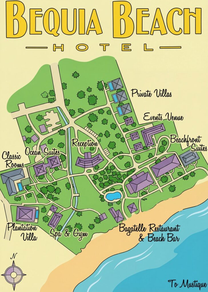 Карта отеля Bequia Beach Hotel Map Guide: Unlock Your Perfect St. Vincent & Grenadines Getaway!