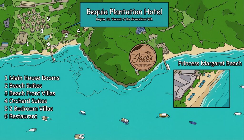Карта отеля Bequia Plantation Hotel Map Insider Guide: Uncover Your Perfect Caribbean Escape
