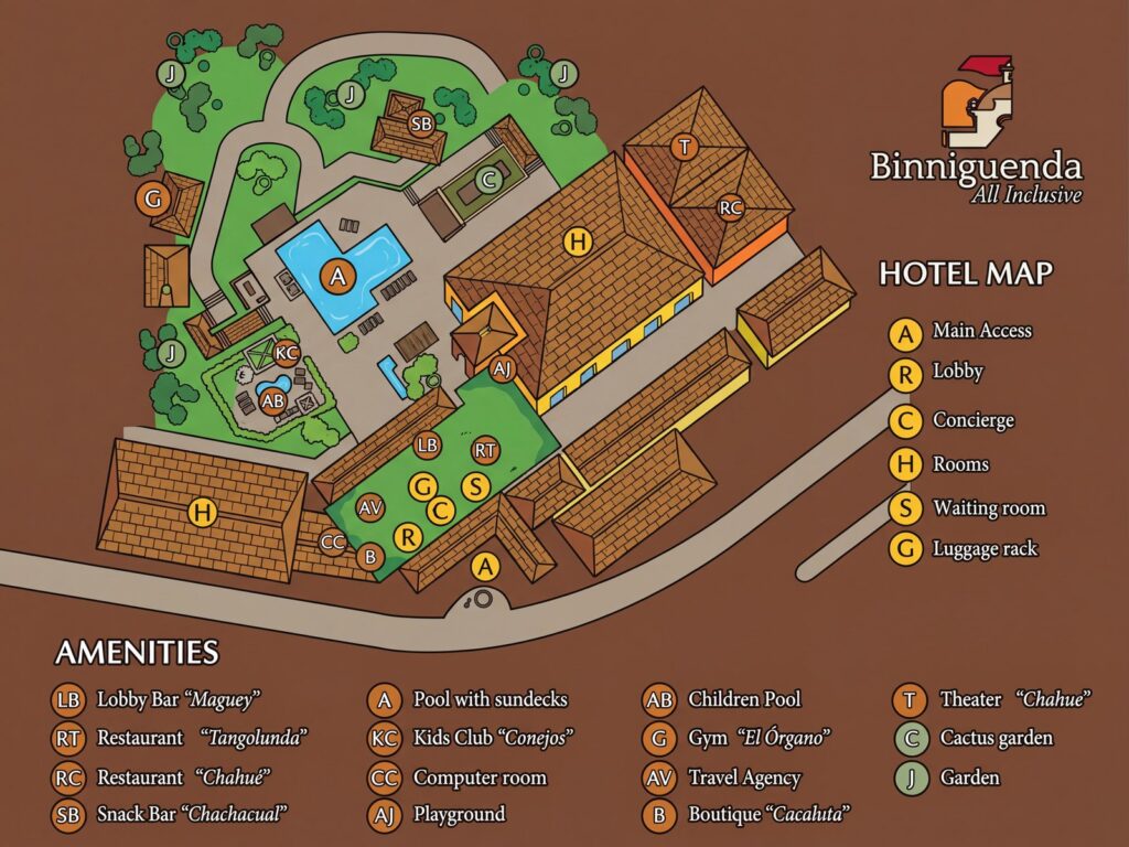 Карта отеля Unlocking Binniguenda Huatulco: Your Insider's Guide to the Perfect All-Inclusive Stay