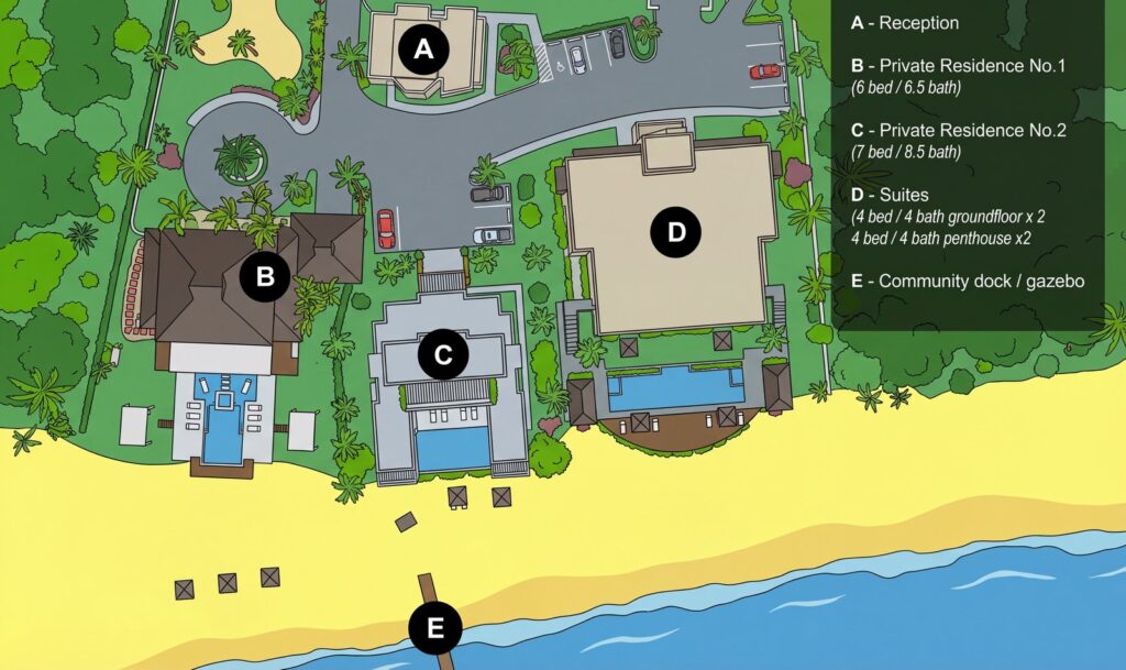 Карта отеля Black Urchin Boutique Resort Map Guide: Uncover Your Perfect Beachfront Escape