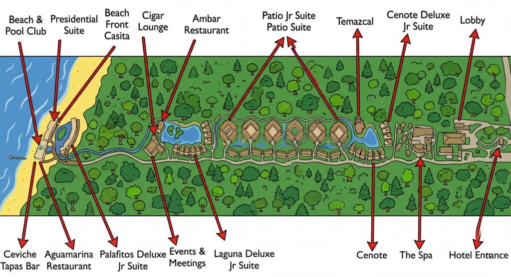Карта отеля Blue Diamond Riviera Maya: Your Insider's Guide to Navigating Paradise (Hotel Map & Layout Secrets)