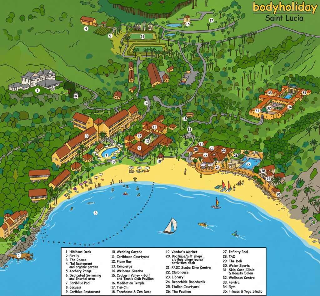 Карта отеля BodyHoliday St. Lucia: Your Ultimate Insider's Guide to the Resort Layout & Secret Spots
