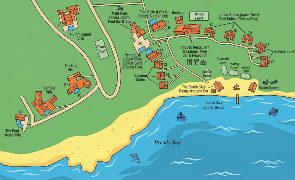 Карта отеля Calabash Hotel Unveiled: Your Insider's Guide to Grenada's Prickly Bay Paradise (Resort Map Analysis!)