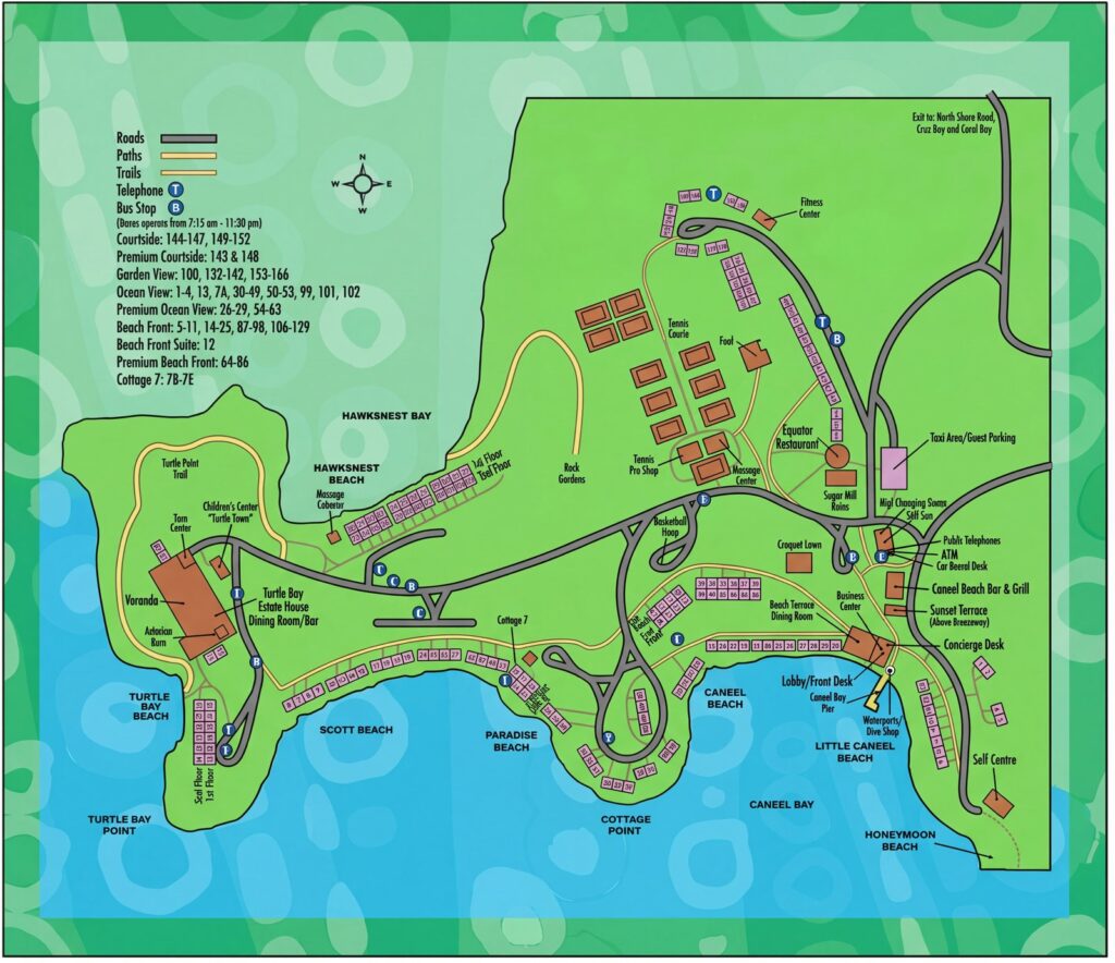 Карта отеля Caneel Bay Resort Map Insider: Your Ultimate Guide to Unlocking Paradise