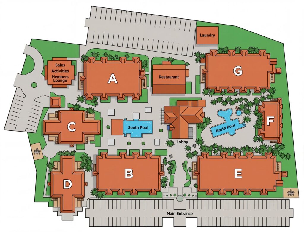 Карта отеля Unlock Your Perfect Stay: An Insider's Guide to Caribbean Palm Village's Resort Layout