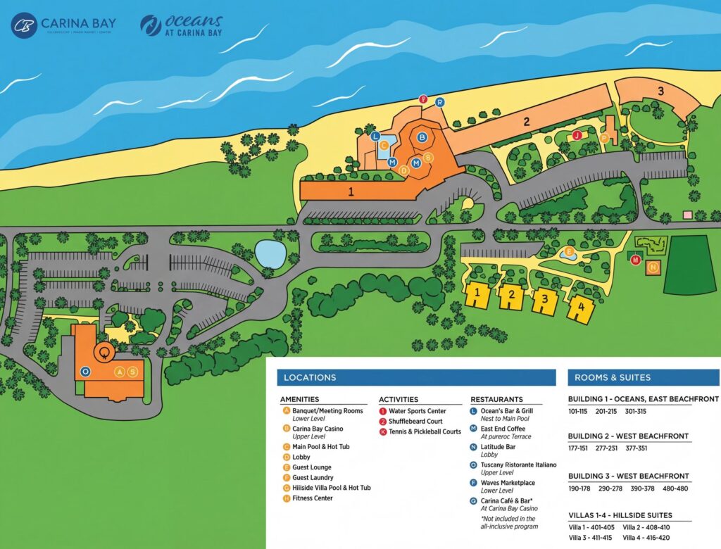 Карта отеля Carina Bay Boutique Resort & Casino: Your Ultimate Insider's Guide to the Perfect Stay (Hotel Map Analysis)