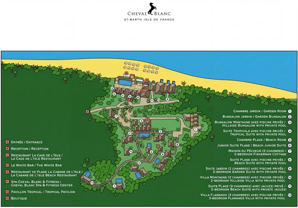 Карта отеля Cheval Blanc St-Barth Map Guide: Uncover Luxury at Flamands Bay – Your Insider's Tour