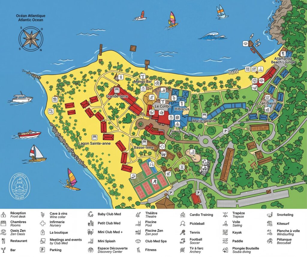 Карта отеля Unlocking Club Med La Caravelle: Your Ultimate Insider's Guide to the Resort Map & Perfect Stay