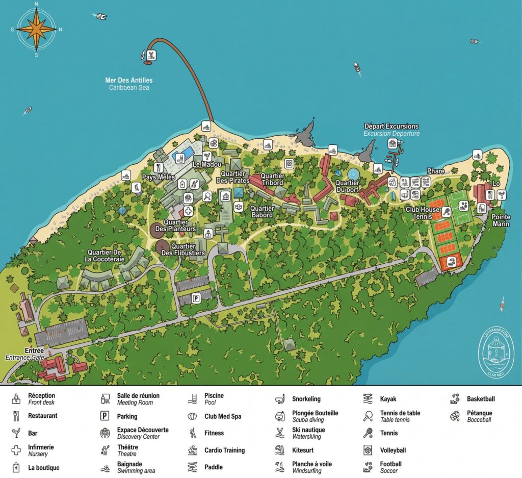 Карта отеля Club Med Les Boucaniers: Your Ultimate Insider's Guide to Buccaneer's Creek Paradise