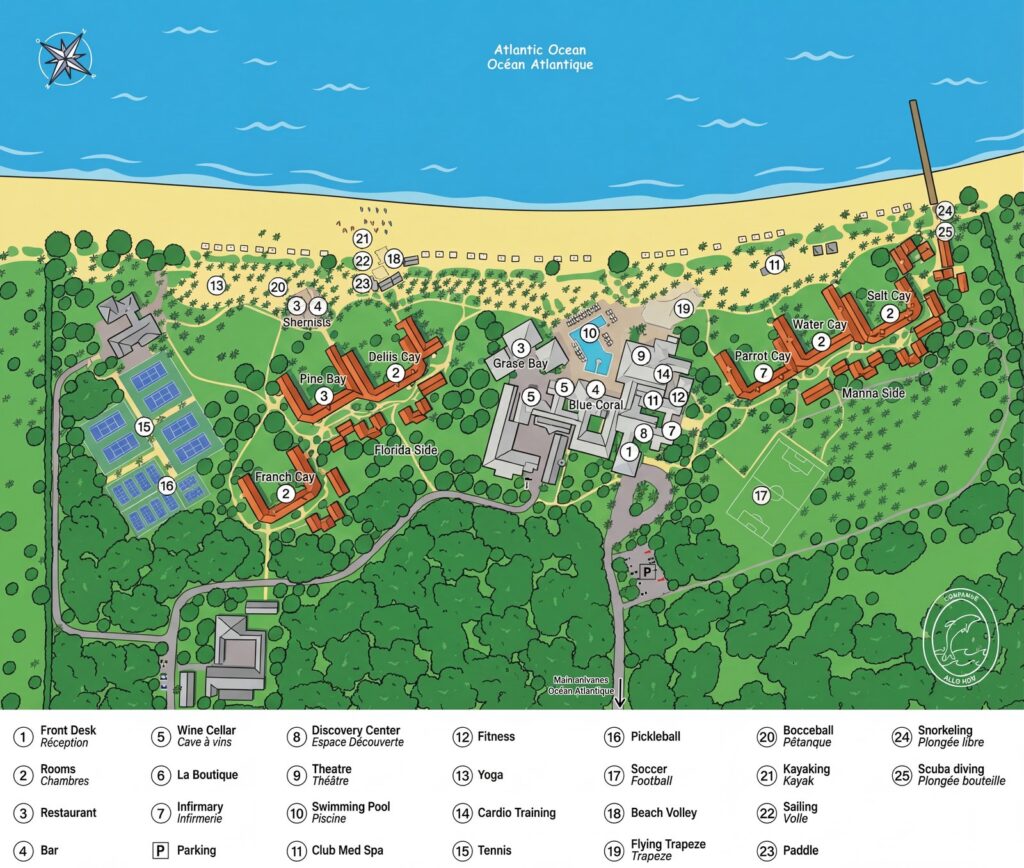 Карта отеля Club Med Turkoise Insider's Guide: Navigate Paradise & Find Your Perfect Stay on the Turquoise Coast!
