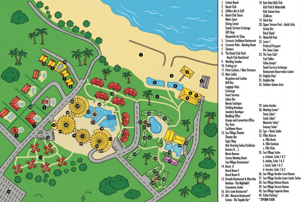 Карта отеля Unlock Cofresi Palm Beach & Spa Resort: Your Insider's Guide to the Ultimate Caribbean Getaway!