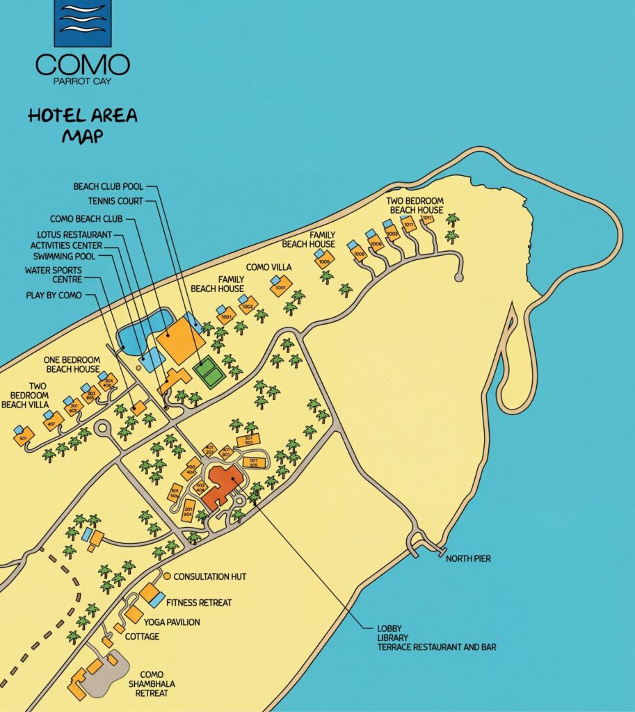 Карта отеля COMO Parrot Cay Map Guide: Unlock Your Dream Island Escape & Insider Secrets