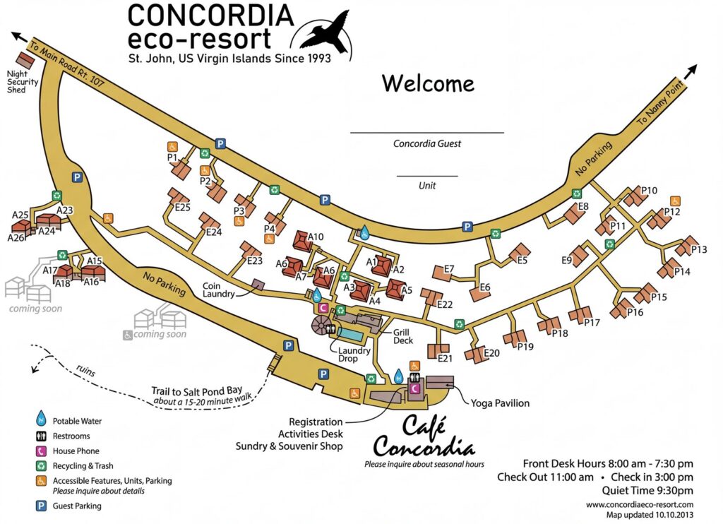 Карта отеля Concordia Eco-Resort Insider's Guide: Navigate St. John's Sustainable Paradise Like a Pro