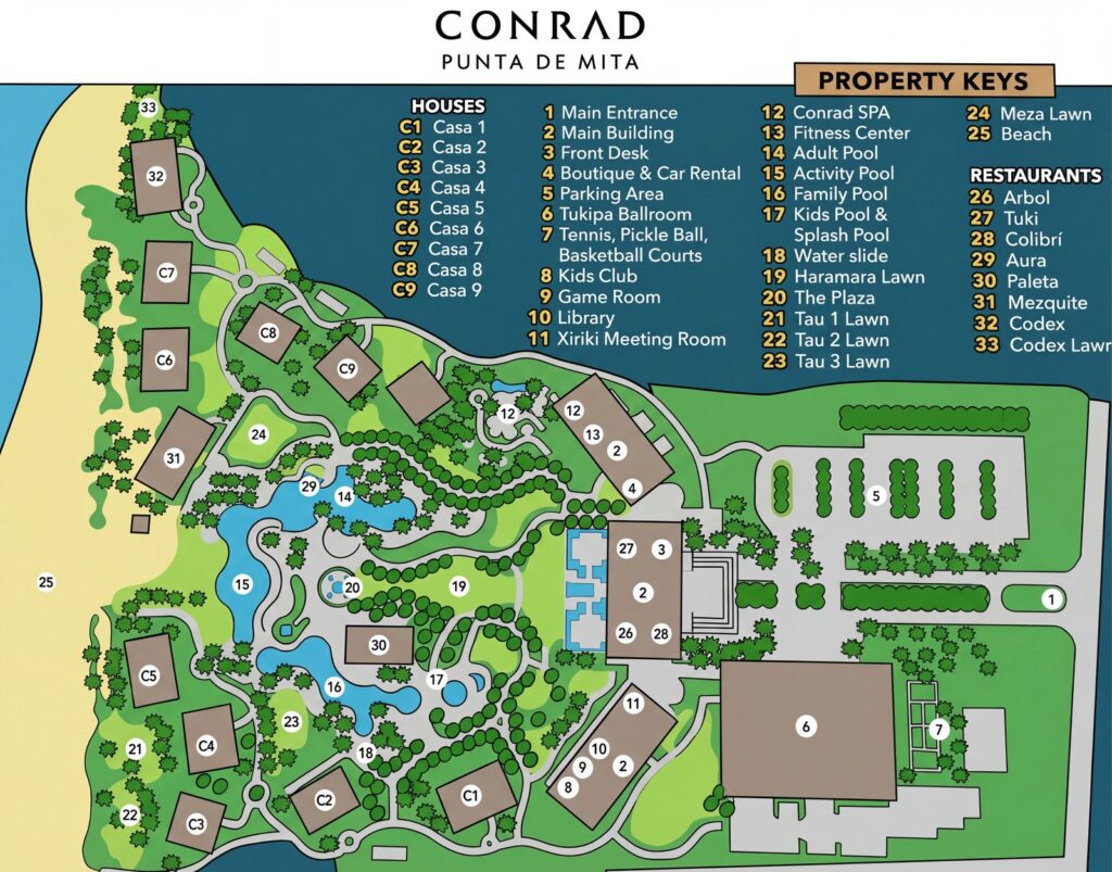 Карта отеля Conrad Punta De Mita Resort Map Guide: Unlock Your Ultimate Beach Escape & Hidden Gems
