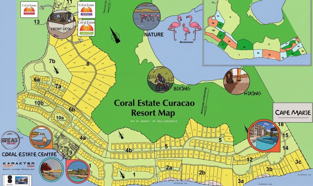 Карта отеля Unlock Paradise: Your Insider Map Guide to Coral Estate Luxury Resort Curaçao
