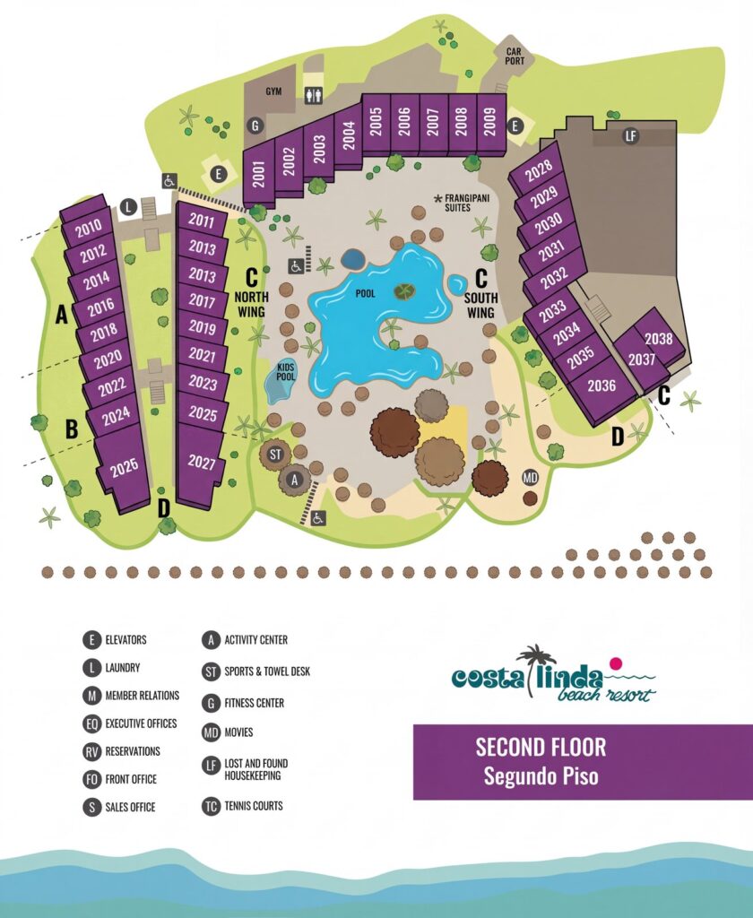 Карта отеля Unlocking Paradise: Your Insider's Guide to Costa Linda Beach Resort (2nd Floor Map)