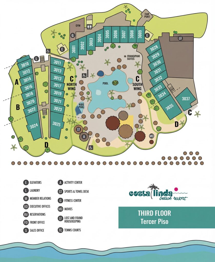 Карта отеля Costa Linda Beach Resort 3rd Floor Map Guide: Your Insider's Journey to Paradise