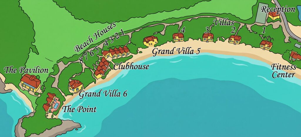 Карта отеля Covecastles Villa Resort: Your Insider's Guide to the Perfect Caribbean Escape – Property Map Unveiled!