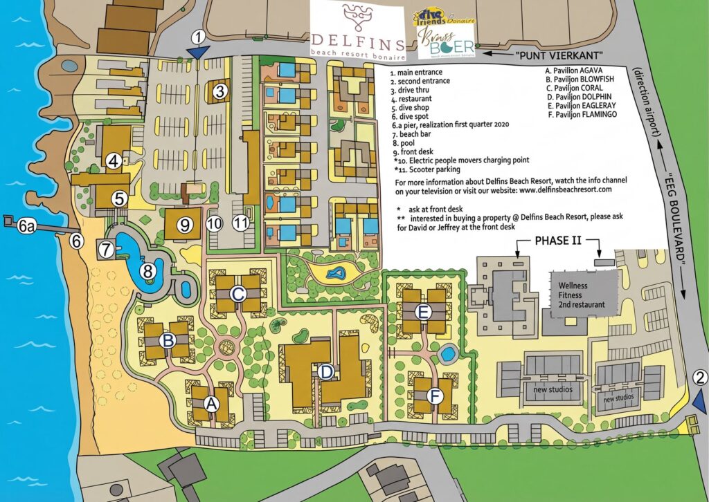 Карта отеля Delfins Beach Resort Bonaire: Your Ultimate Insider's Map & Layout Guide to Paradise!
