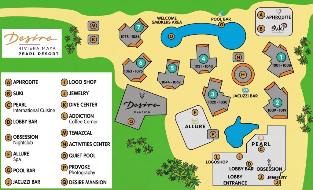 Карта отеля Unveiling Desire Riviera Maya Pearl Resort: Your Ultimate Insider's Guide & Resort Map deep dive
