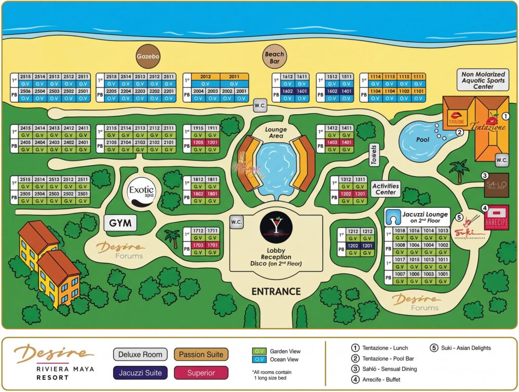 Карта отеля Desire Riviera Maya Resort Map Insider: Unlocking Your Perfect Adults-Only Escape
