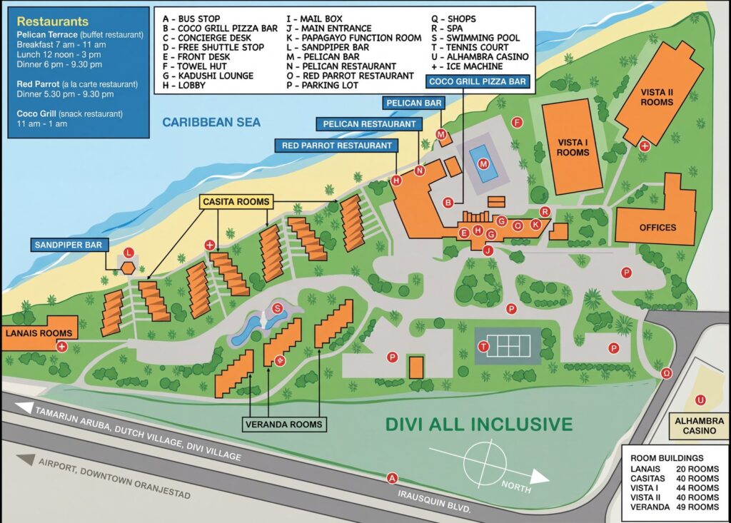 Карта отеля Unlock Your Perfect Stay: Divi Aruba All-Inclusive Resort Map Guide & Insider Secrets