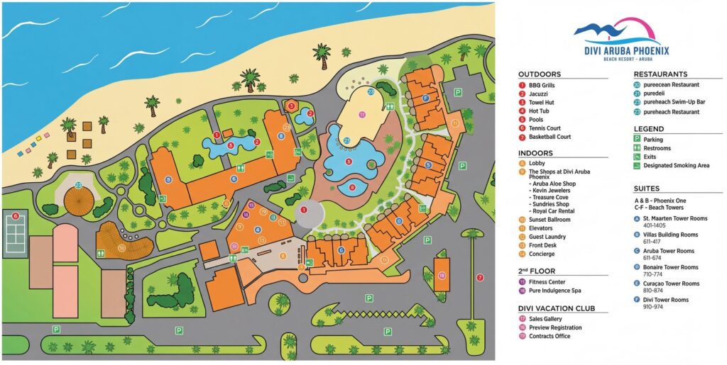 Карта отеля Divi Aruba Phoenix Beach Resort: Your Ultimate Insider's Guide to the Perfect Aruban Escape