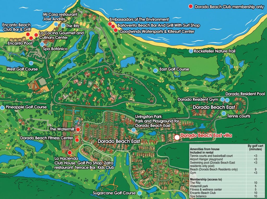 Карта отеля Dorado Beach A Ritz-Carlton Reserve Map Guide: Your Insider's Journey to Luxury