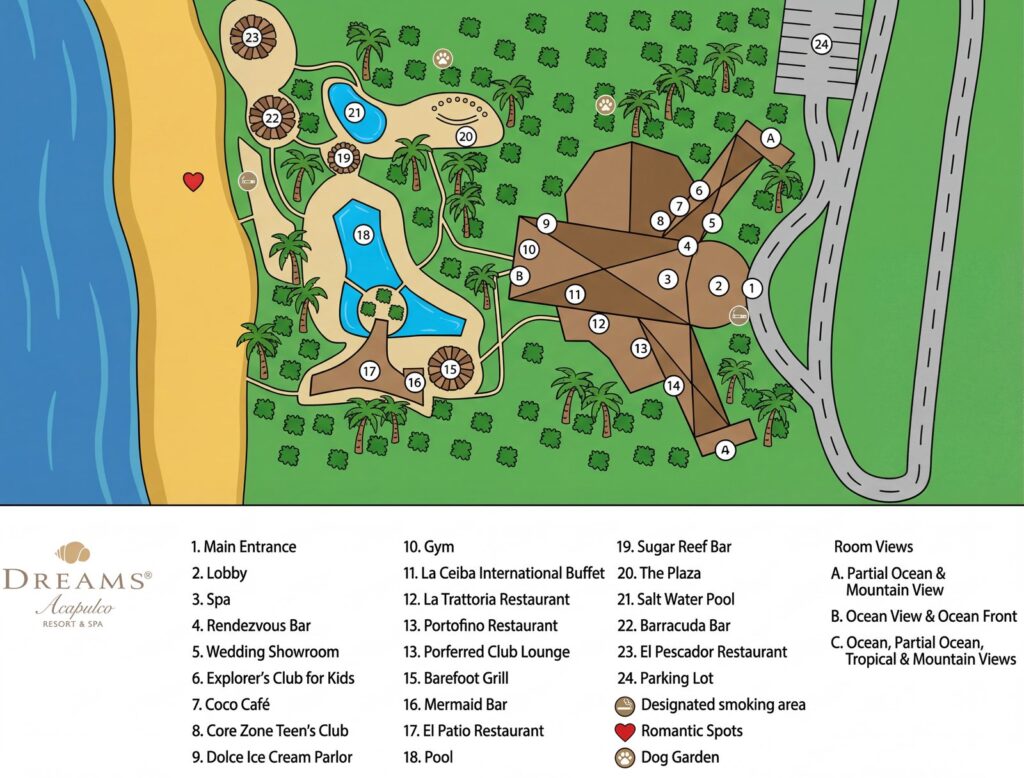 Карта отеля Dreams Acapulco Resort & Spa Map: Your Ultimate Insider's Guide to Perfection!