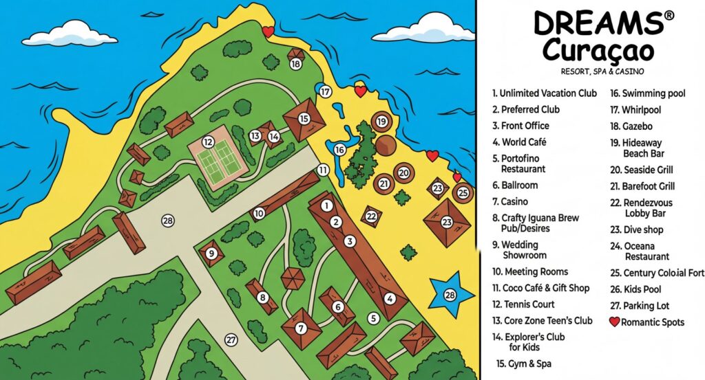 Карта отеля Dreams Curacao Resort Map Guide: Your Insider's Walkthrough to Paradise
