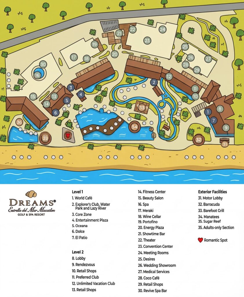 Карта отеля Unlock Dreams Estrella Del Mar Mazatlán: Your Insider's Guide to the Ultimate Resort Map & Layout