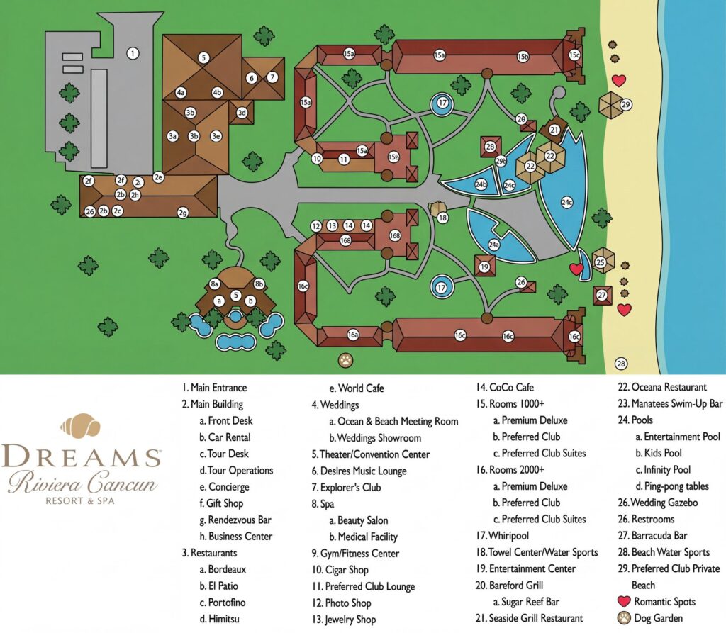 Карта отеля Dreams Riviera Cancun Resort & Spa: Your Ultimate Insider's Guide to the Perfect Getaway