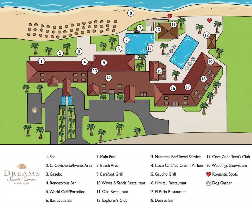 Карта отеля Unveiling Dreams Sands Cancun: Your Insider's Guide to the Ultimate Resort Map & Layout!