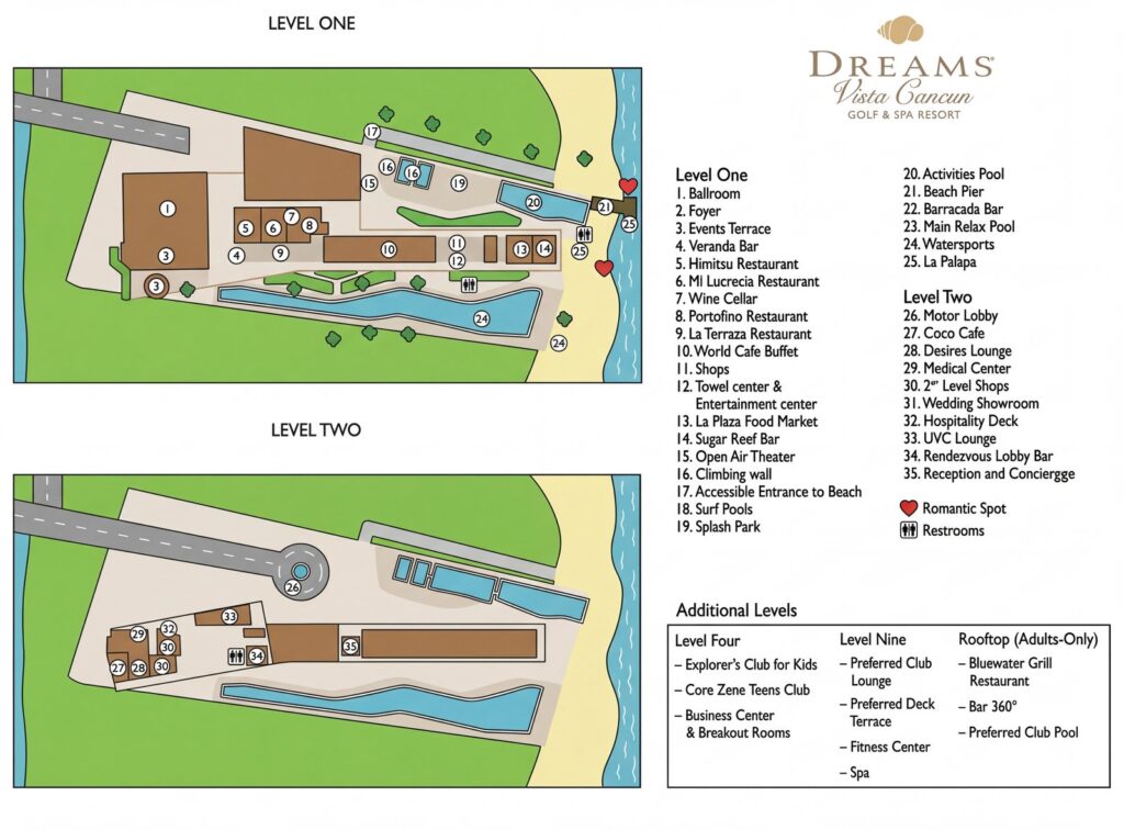 Карта отеля Dreams Vista Cancun Golf & Spa Resort: Your Insider's Guide to the Perfect Layout & Hidden Gems