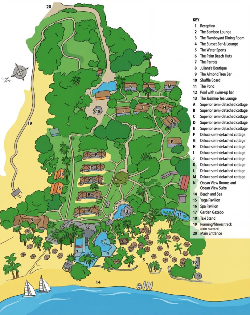 Карта отеля East Winds Resort Map: Your Insider's Guide to Unforgettable Luxury & Secluded Paradise