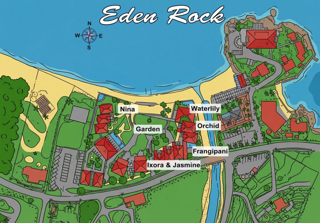 Карта отеля Eden Rock St Barths Navigator: Your Ultimate Insider's Guide to St. Barths' Iconic Resort Layout