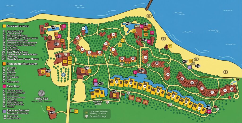 Карта отеля El Dorado Seaside Palms Map Guide: Unlocking Your Luxury Escape – From Swim-Up Suites to Secluded Spas