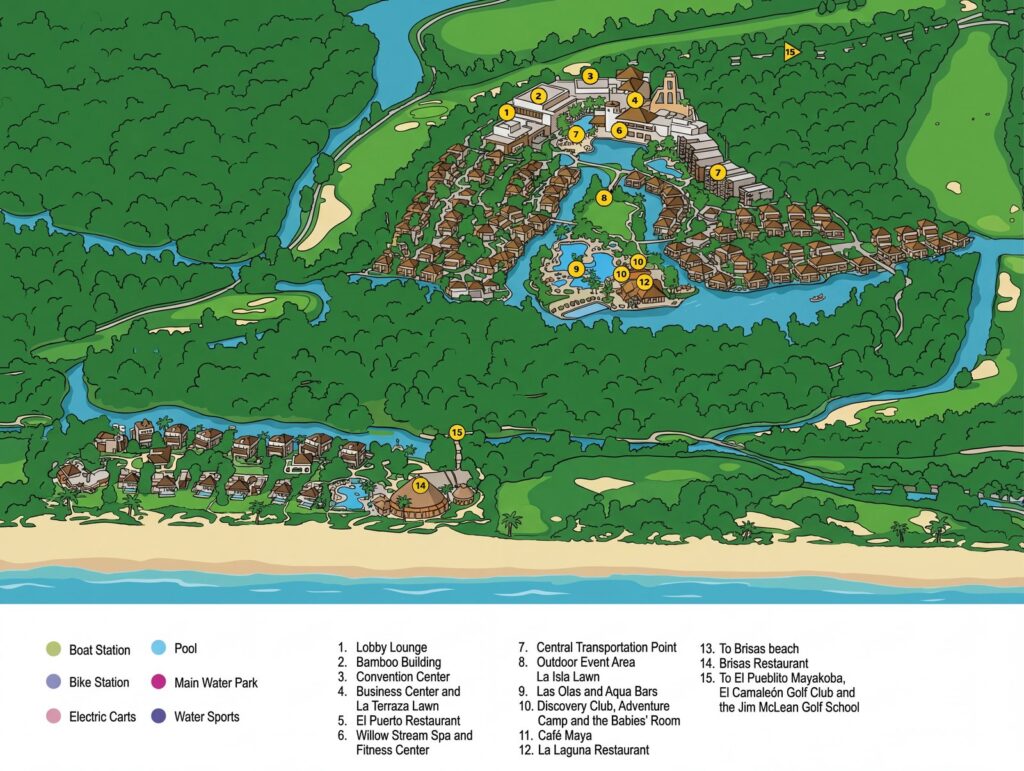 Карта отеля Fairmont Mayakoba Insider Guide: Unlock Your Dream Riviera Maya Escape with the Ultimate Resort Map Analysis