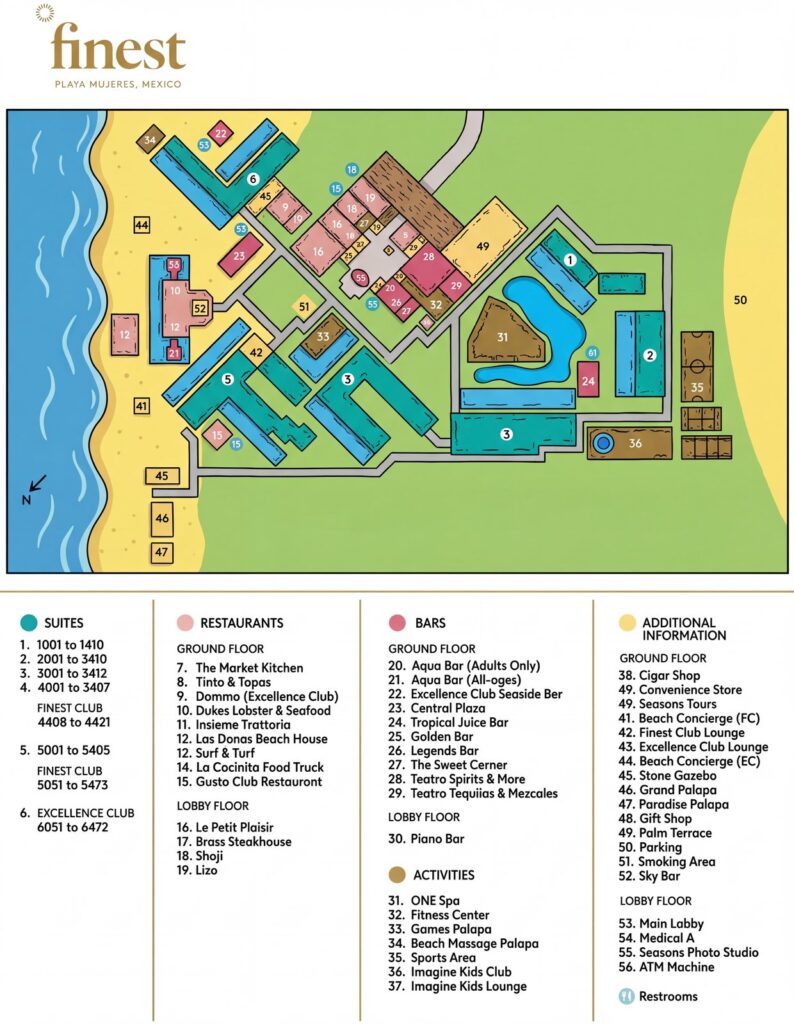 Карта отеля Unlock Paradise: Your Ultimate Finest Playa Mujeres Resort Map Insider Guide