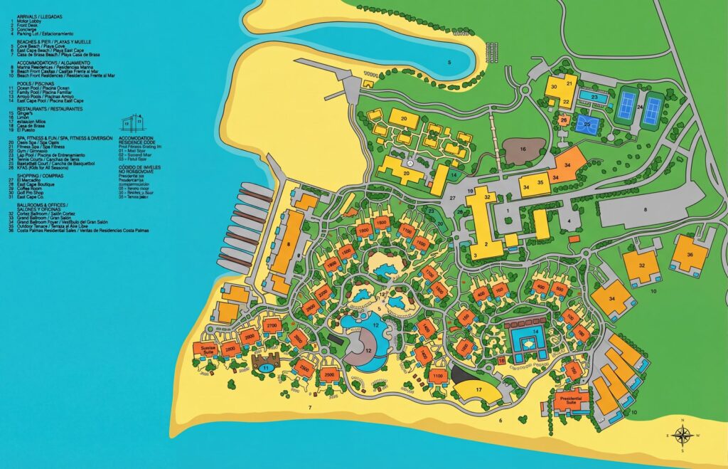 Карта отеля Unlocking Paradise: Your Ultimate Insider's Guide to Four Seasons Resort Los Cabos (2024)