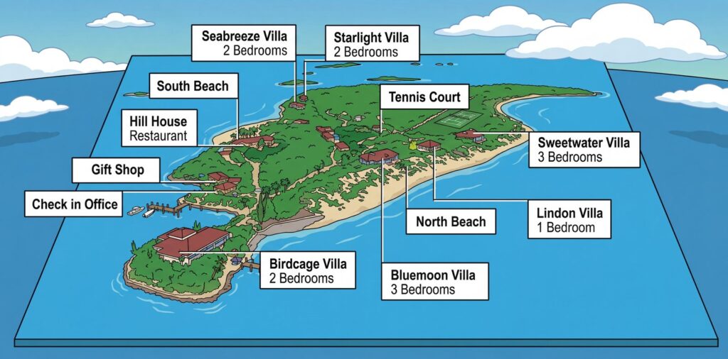 Карта отеля Fowl Cay Resort Map Secrets: Your Ultimate Insider's Guide to Paradise Exuma